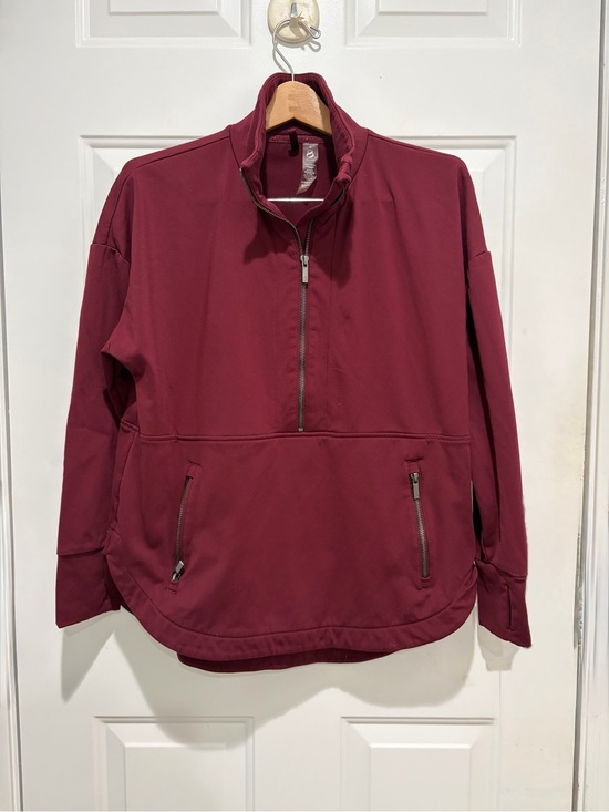 Lou & Grey Tops - Women’s Lou&Grey Half-Zip Pullover - Burgundy, Cabincore, Medium